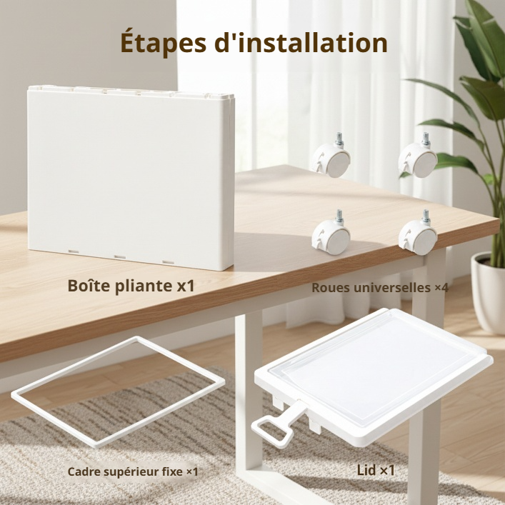 Chariot pour documents et fournitures sous le bureau
