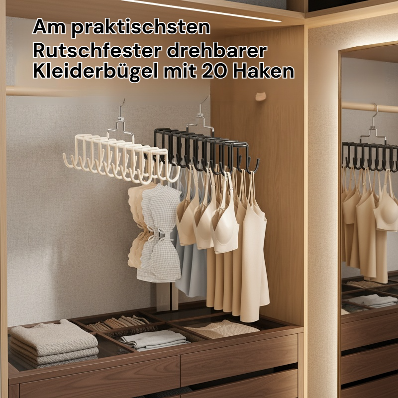 Multifunktionaler rutschfester Kleiderbügel mit 20 Haken, praktische Aufbewahrung für Zuhause