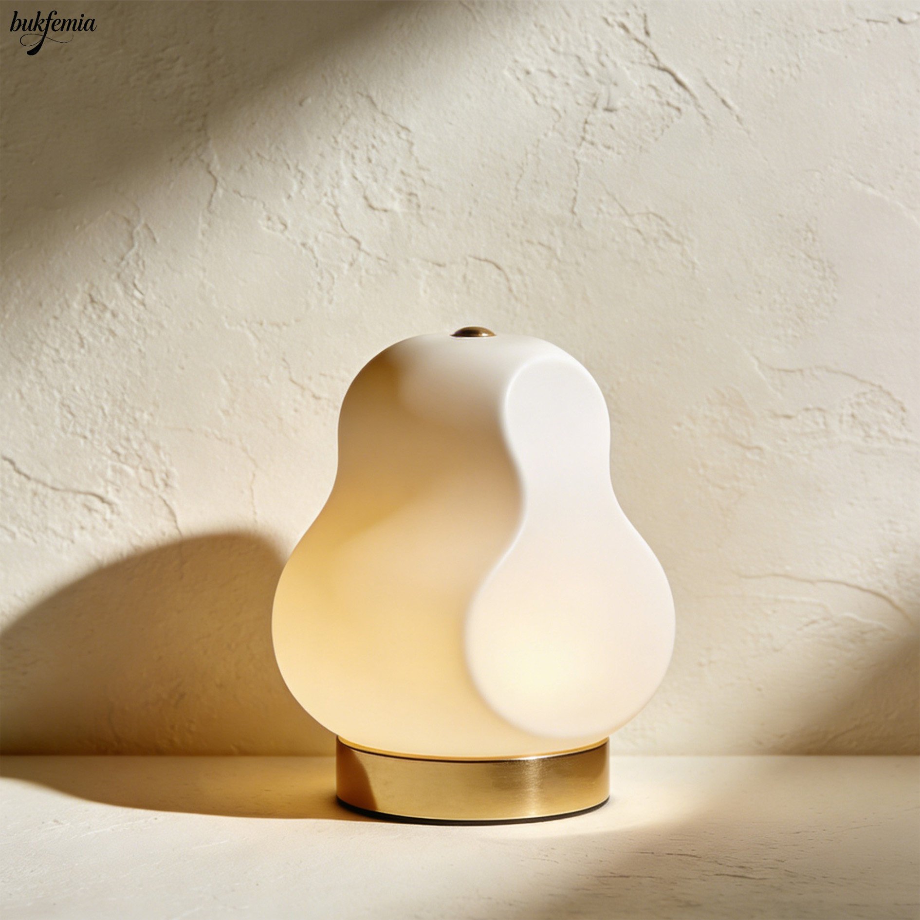 Dimmable LED night lamp on a wooden nightstand