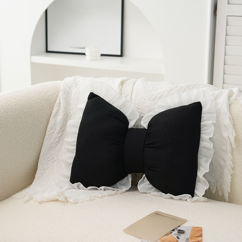 Bow-tie lace sofa cushion