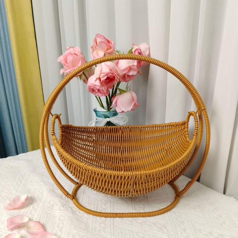 Cesta tejida para dulces y aperitivos para sala de estar