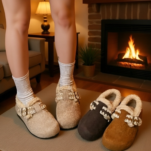 화이트 소프트 버켄 융털 도톰 워커 정면 이미지