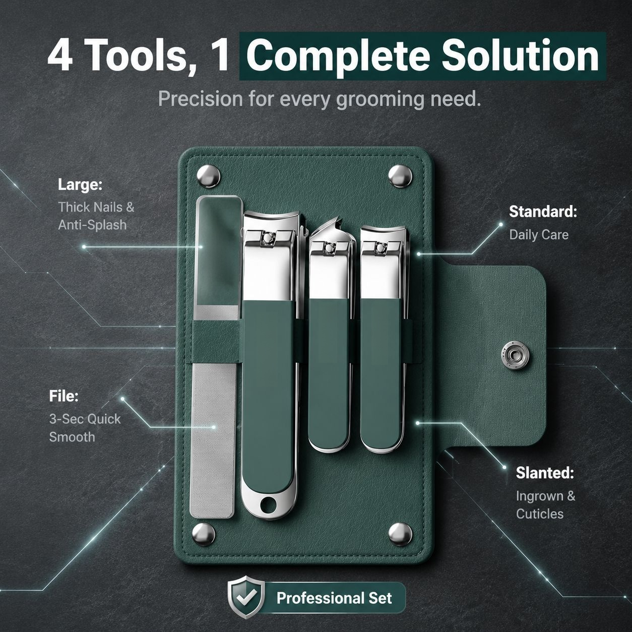 Portable Stainless Steel Nail Clipper Set