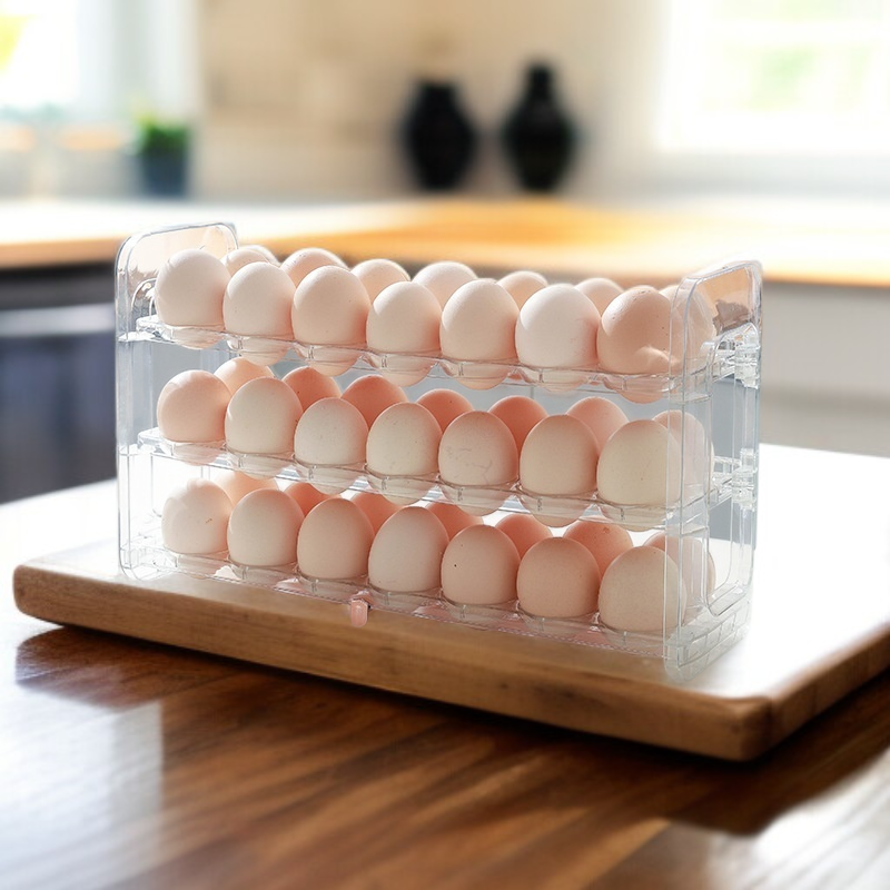 กล่องเก็บไข่ติดประตูตู้เย็น ชั้นวางไข่ในตู้เย็น กล่องใส่ไข่ PET นวัตกรรมใหม่