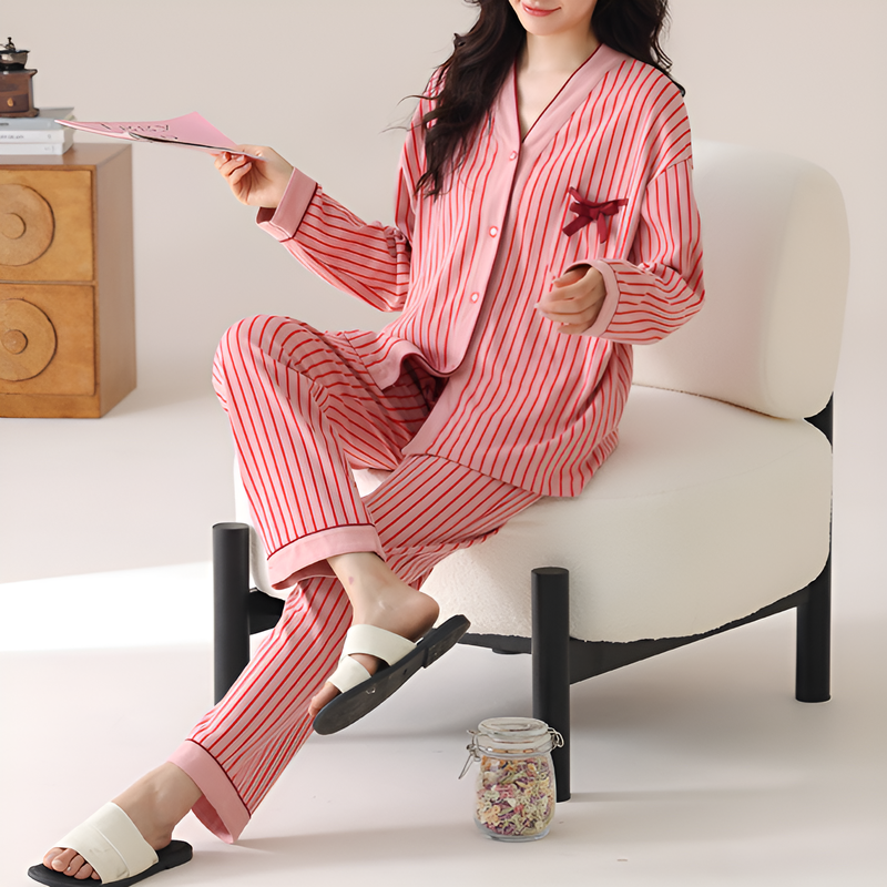 長袖開襟衫家居服