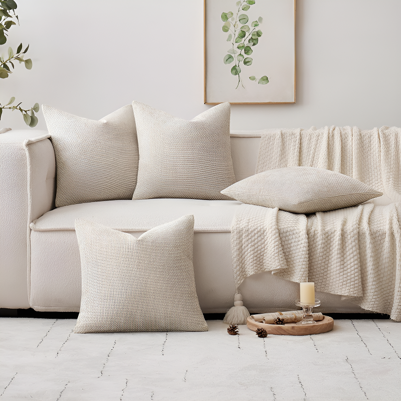 부드러운 굵은 실 셰니르 쿠션커버 미니멀 스타일 소파 쿠션