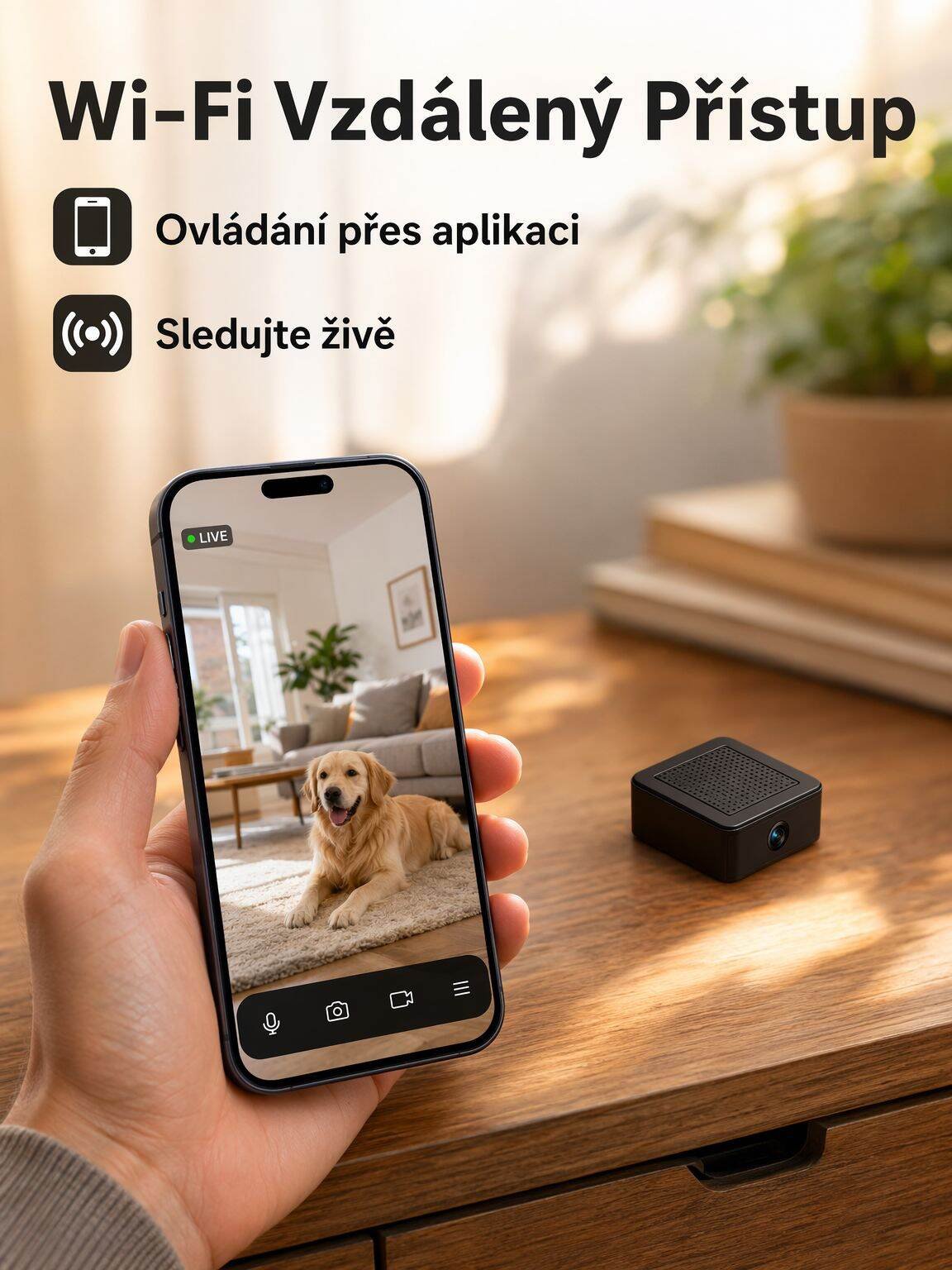 Bezdrátová monitorovací kamera s vysokým rozlišením DV a přenosným rekordérem