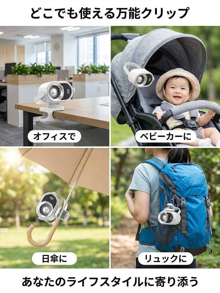 クリップ式半導体冷却ポータブルファン