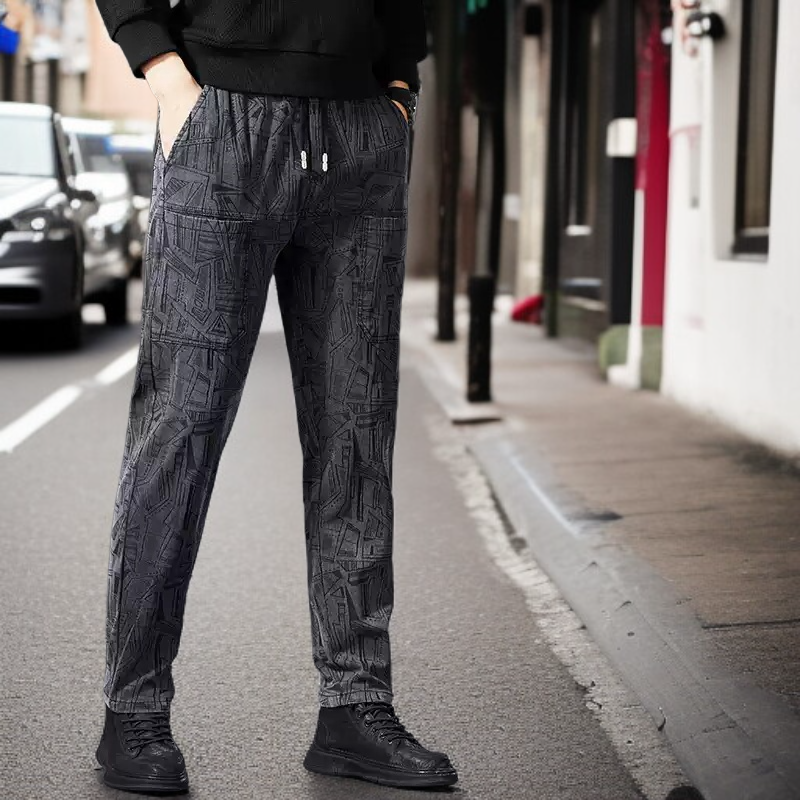 남성용 플리스 안감 자카드 6포켓 패션 트렌디 팬츠