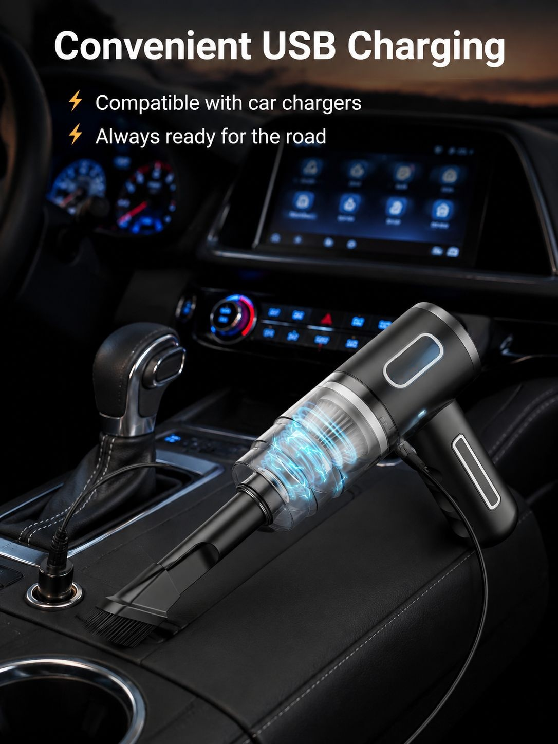 Modern compact vacuum cleaner for on-the-go cleaning needs