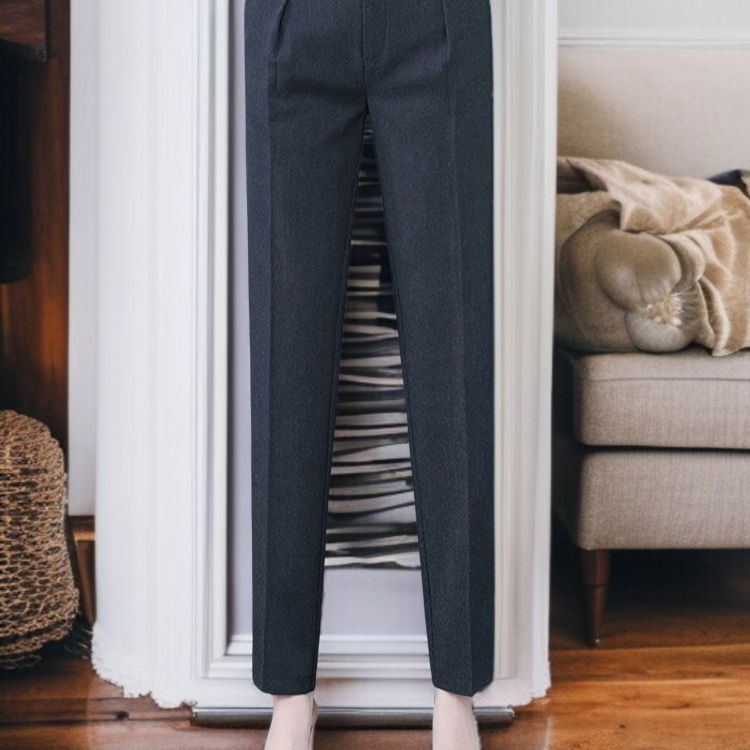 춘추 스모크 팬츠 여성 정장 바지 테이퍼드 팬츠