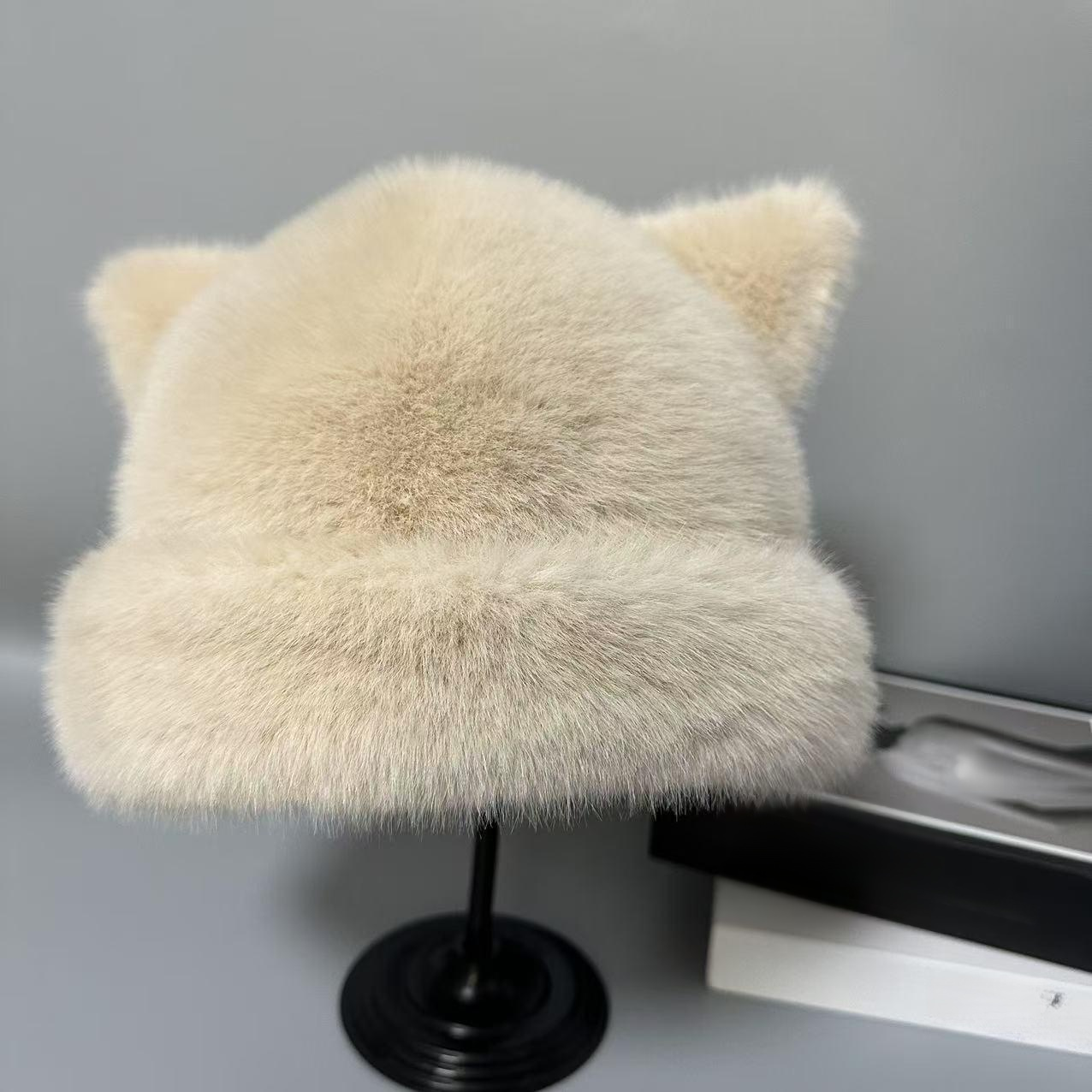 หมวกกันหนาวหนานุ่มสำหรับป้องกันหูแมว