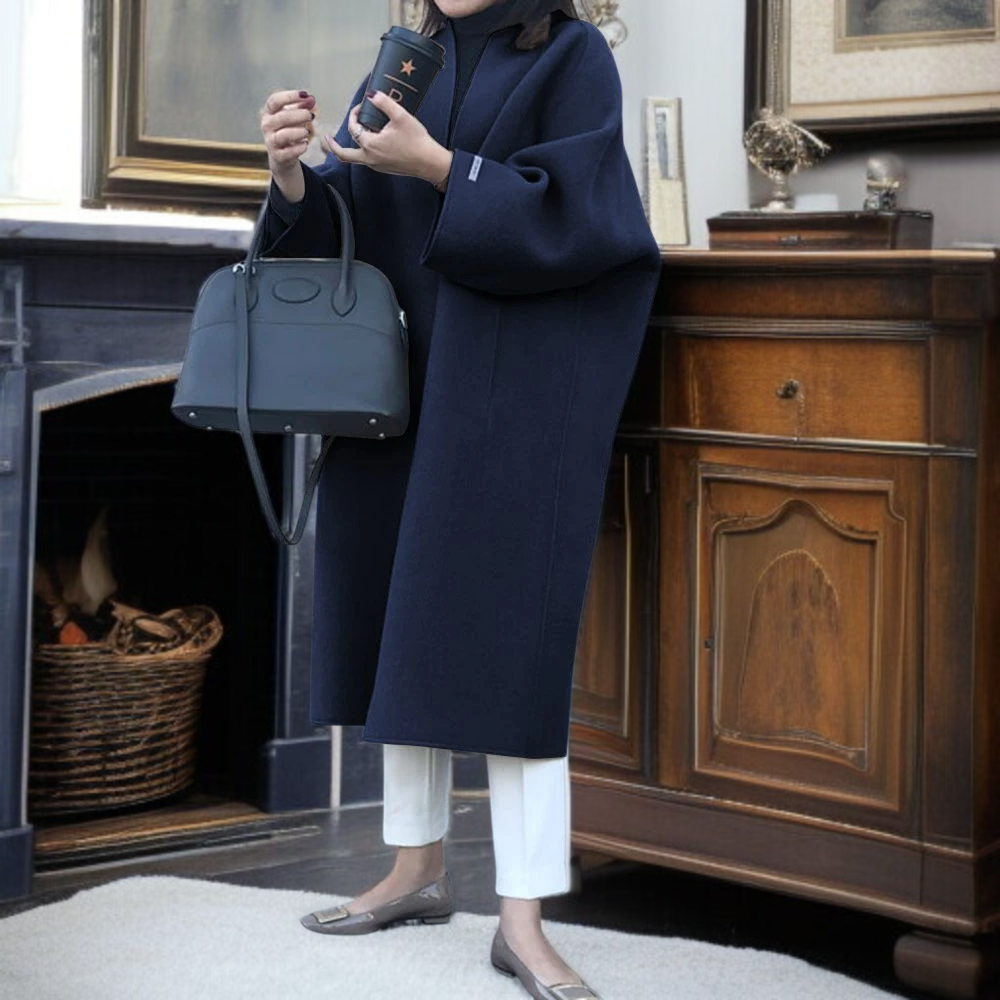 업그레이드 루즈핏 기질 통근 코트 일자 솔리드 코트 심플 기질 통근 코트
