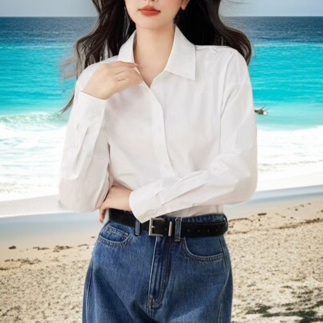 여성용 세련된 긴팔 셔츠