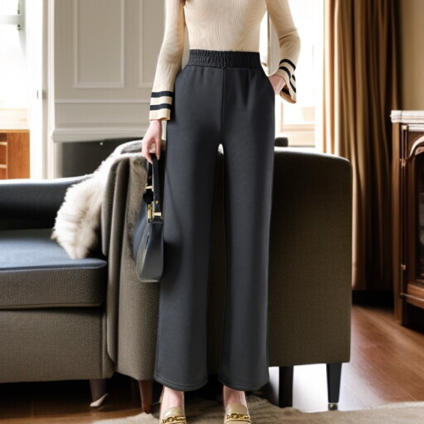 여성 캐주얼 패션 기모 도톰 와이드 팬츠 쉬넬 캐주얼 팬츠 추동 기모 와이드 팬츠 코듀로이 캐주얼 팬츠