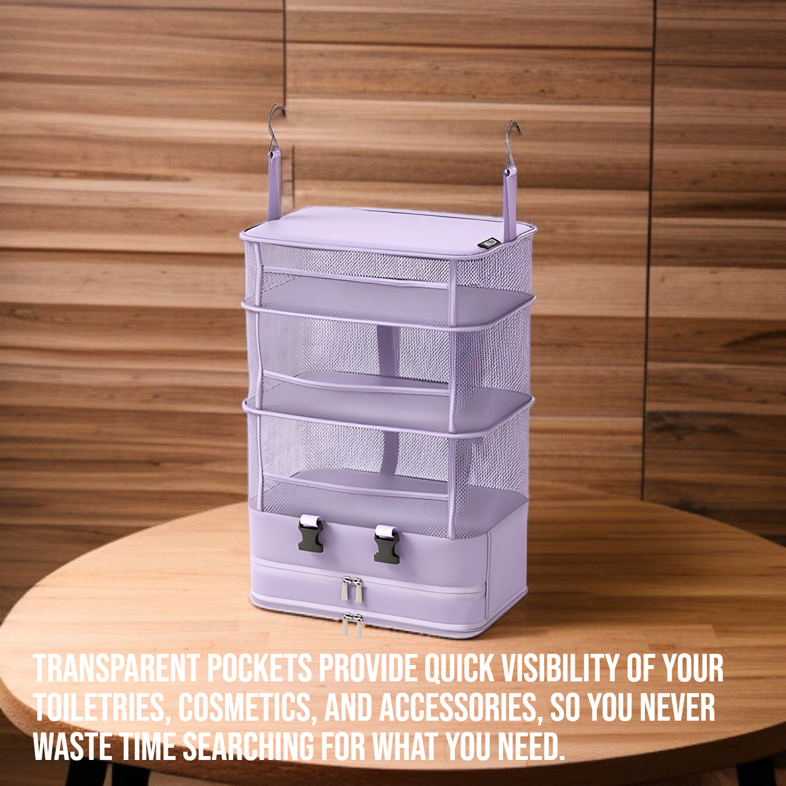 Hanging travel storage bag with multiple compartments