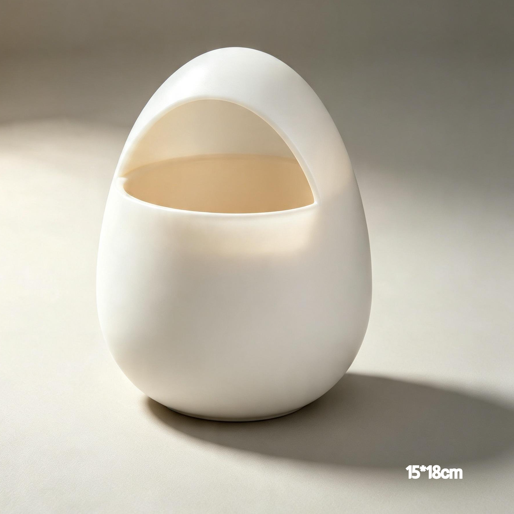 Egg-shaped storage containers for kitchen organization