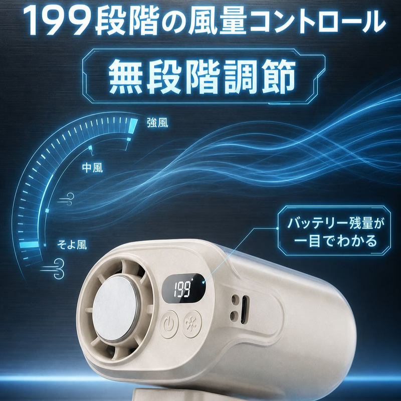 腰掛け式大風量ミニ扇風機、24時間限定半額セール