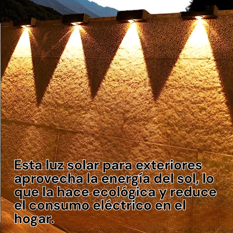 Luz de pared para el hogar, luz solar exterior, luz resistente para exteriores
