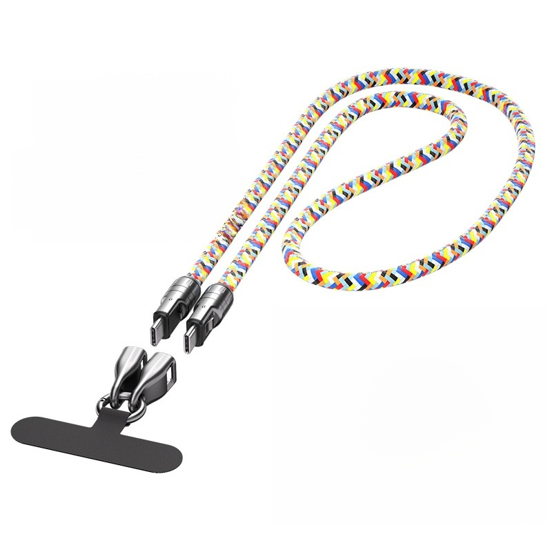 Dual-purpose phone lanyard and data cable