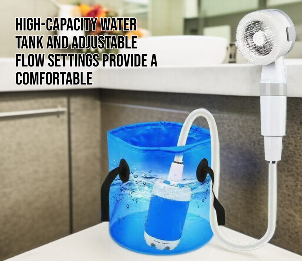 Mobile shower system for hiking trips