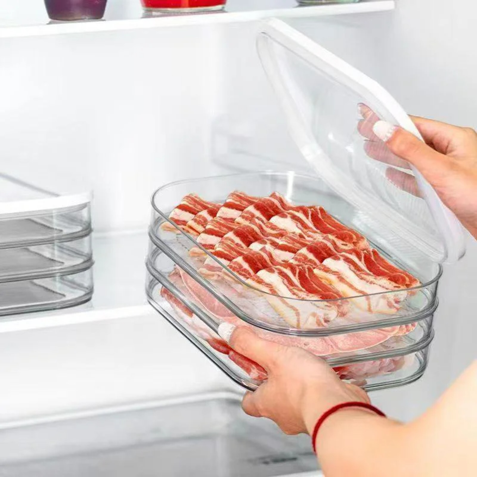 Transparent food storage containers