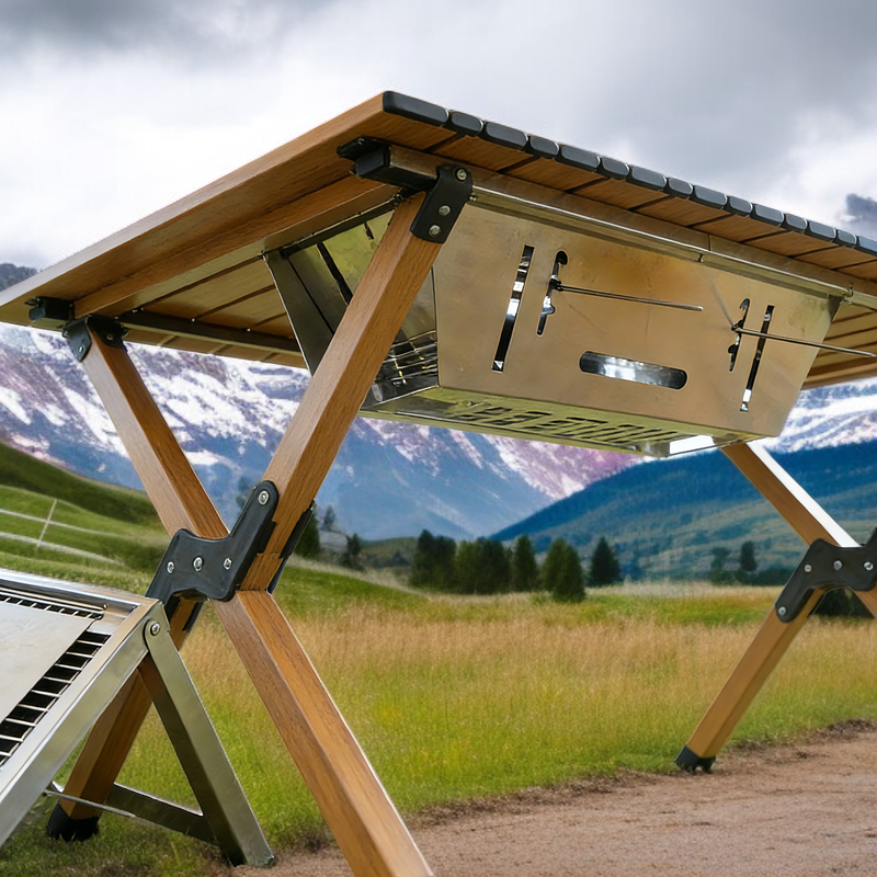 便攜折疊烤肉架 戶外迷你不鏽鋼烤肉爐 適用於露營野餐派對