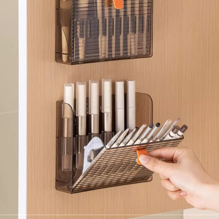 壁掛分格化妝刷口紅收納盒