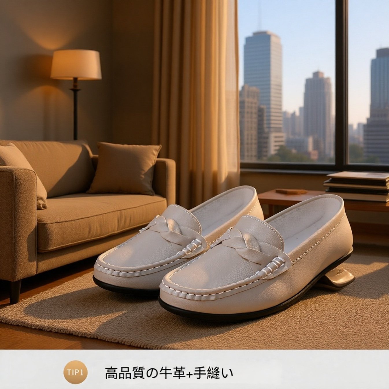 カジュアルフラットレディースシューズ