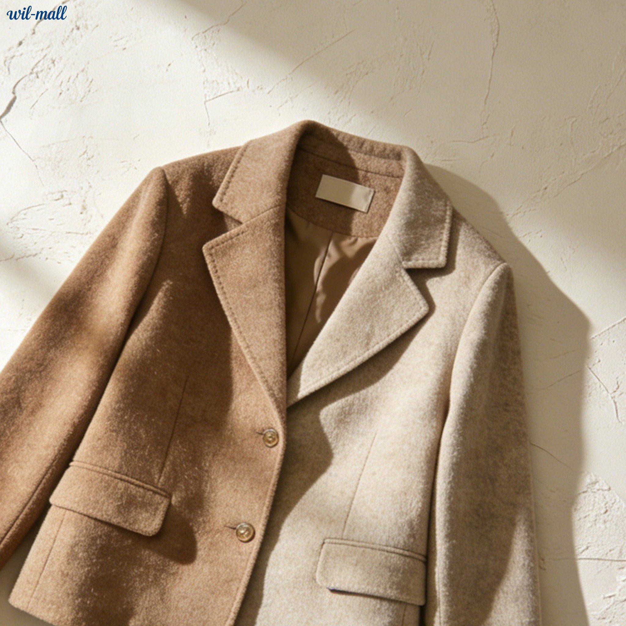 배색 양면 울 코트