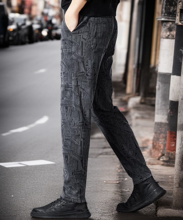 겨울용 트렌디 남성 패션 바지 디테일