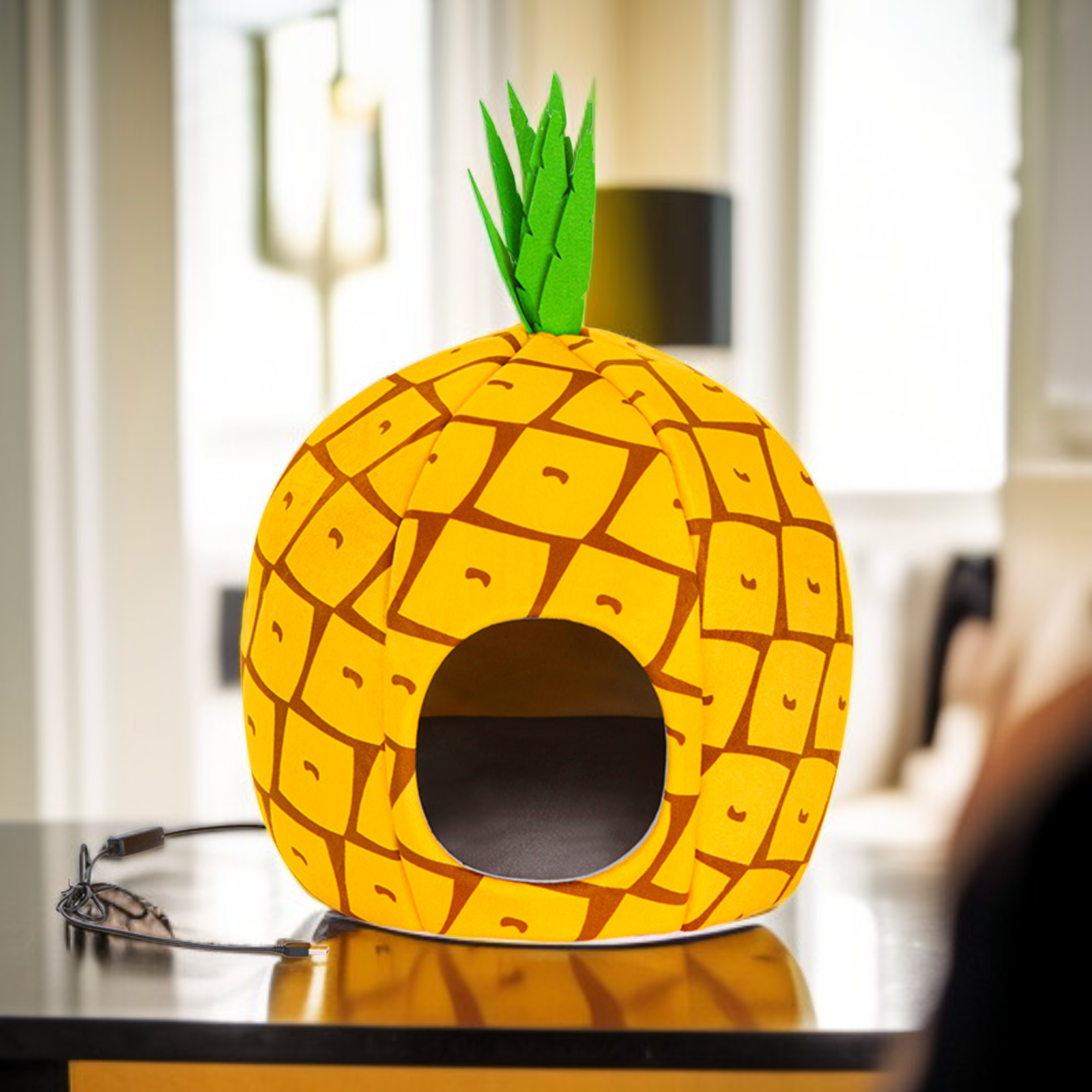 سرير للقطط لفصل الشتاء، شبه مغلق، دافئ مع تدفئة كهربائية USB.