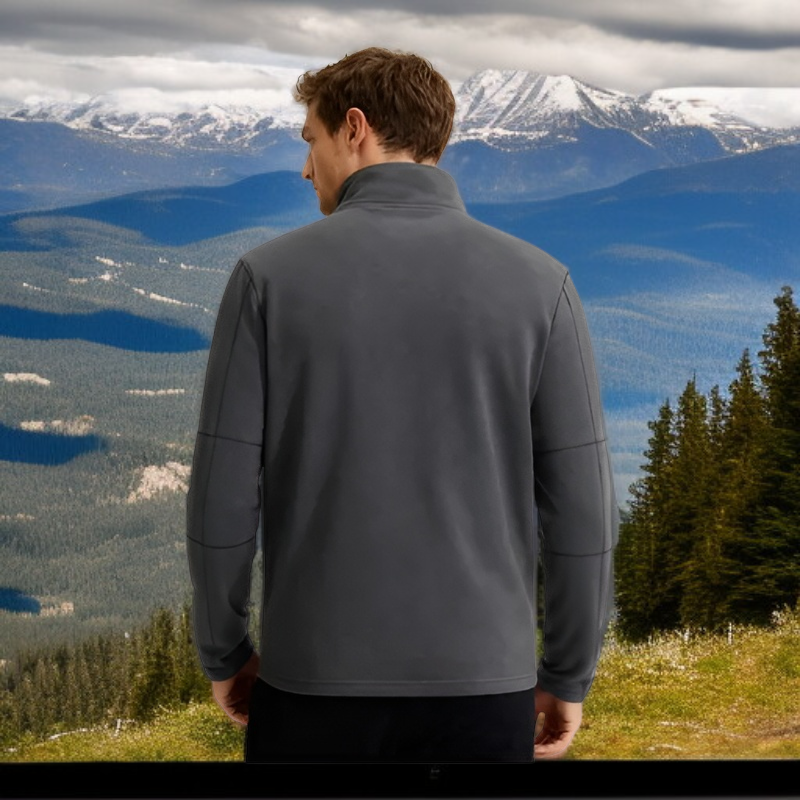 Vista trasera de la sudadera con cremallera