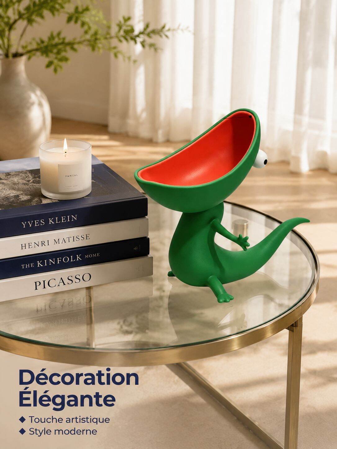 Boîte de rangement pour clés lézard en résine créative