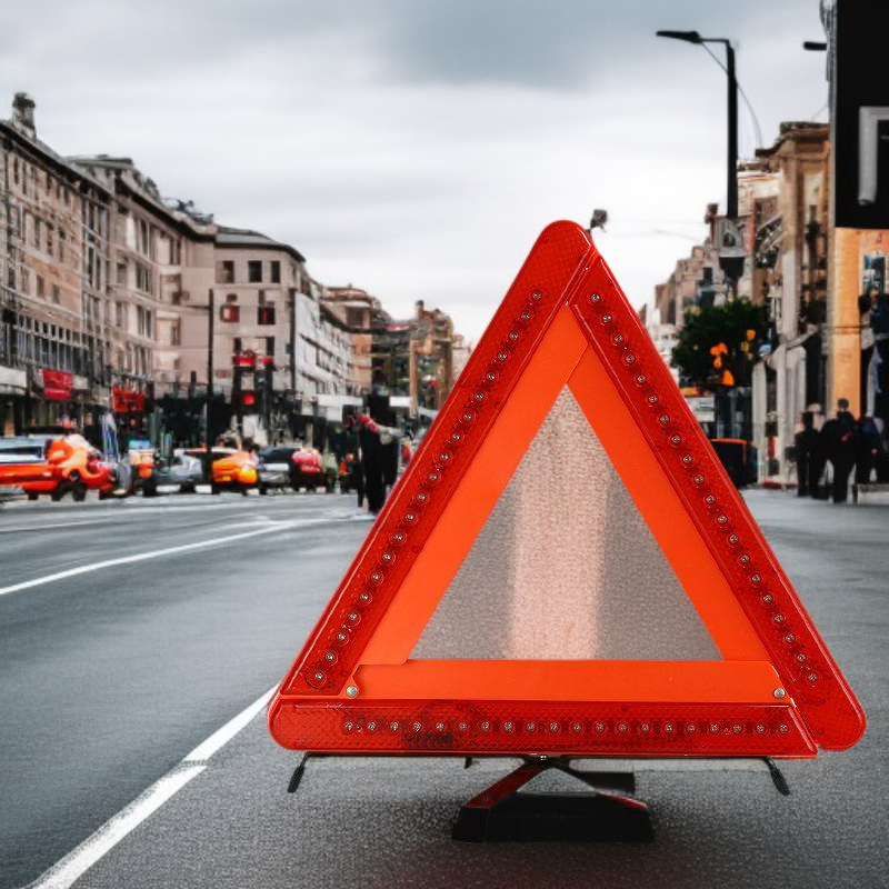 Car tripod warning sign