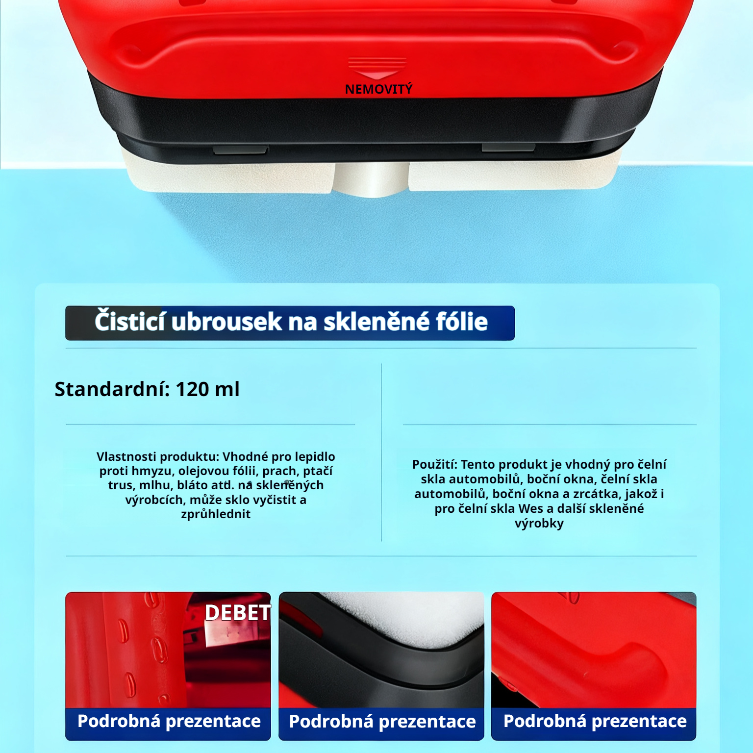 Odstraňovač silného olejového filmu na autoskla