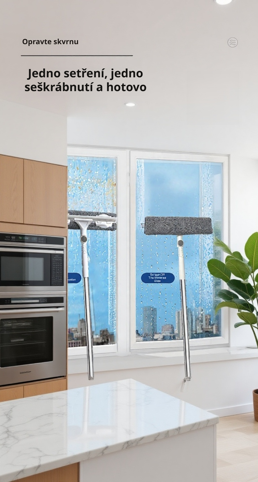 Vysoký čistič oken s dvojitou stranou pro domácnost