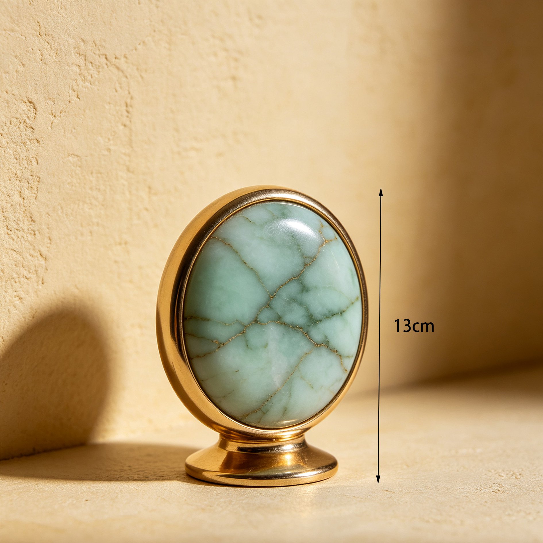 Pair of elegant jade and metal home decor accents