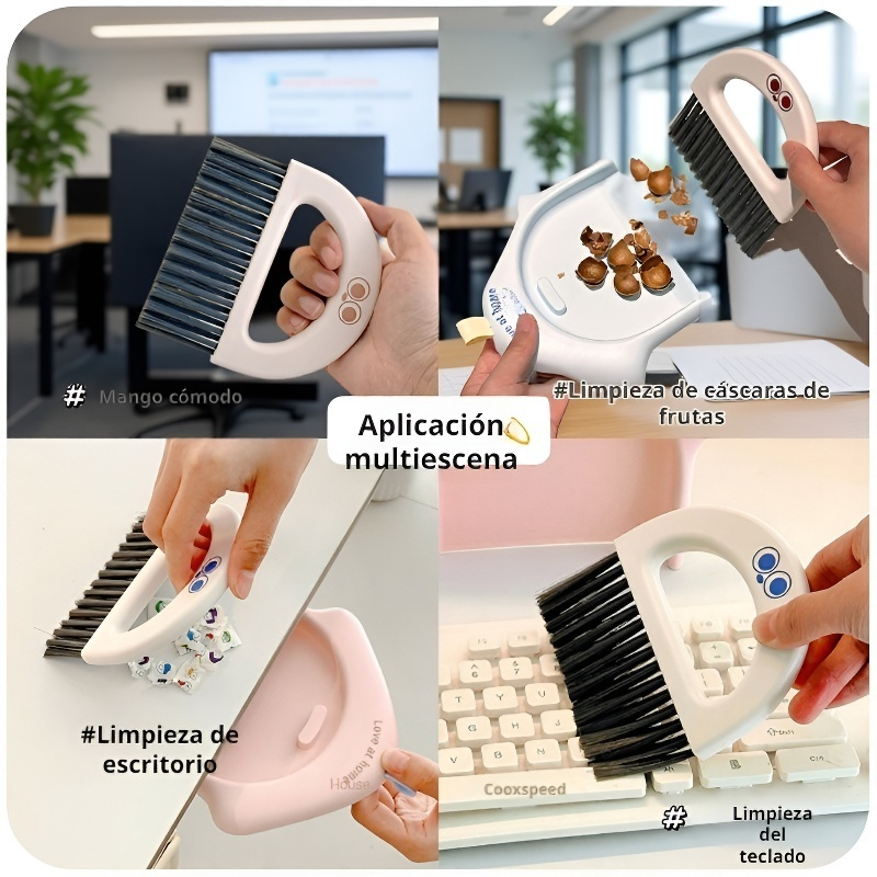 Cepillo y recogedor mini para limpieza de escritorio