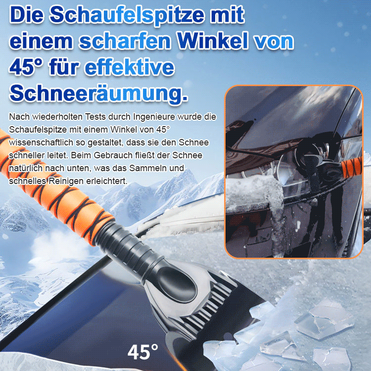 Multifunktionale, ausziehbare und drehbare Schneeschaufel