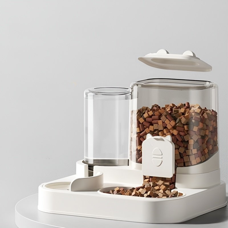 Machine intelligente pour chats : distributeur d'eau et de nourriture intégré