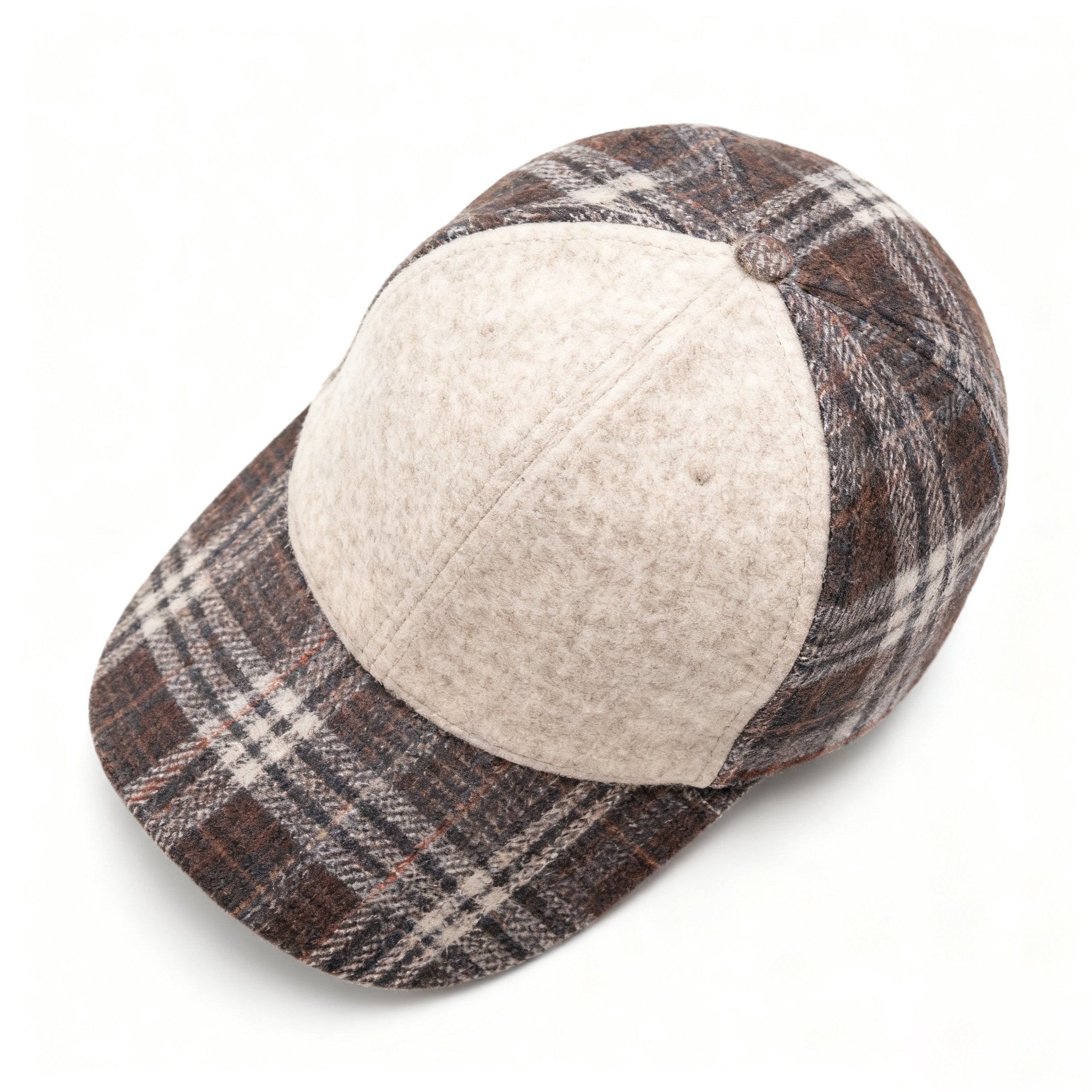 체크무늬 가을겨울 야구 모자