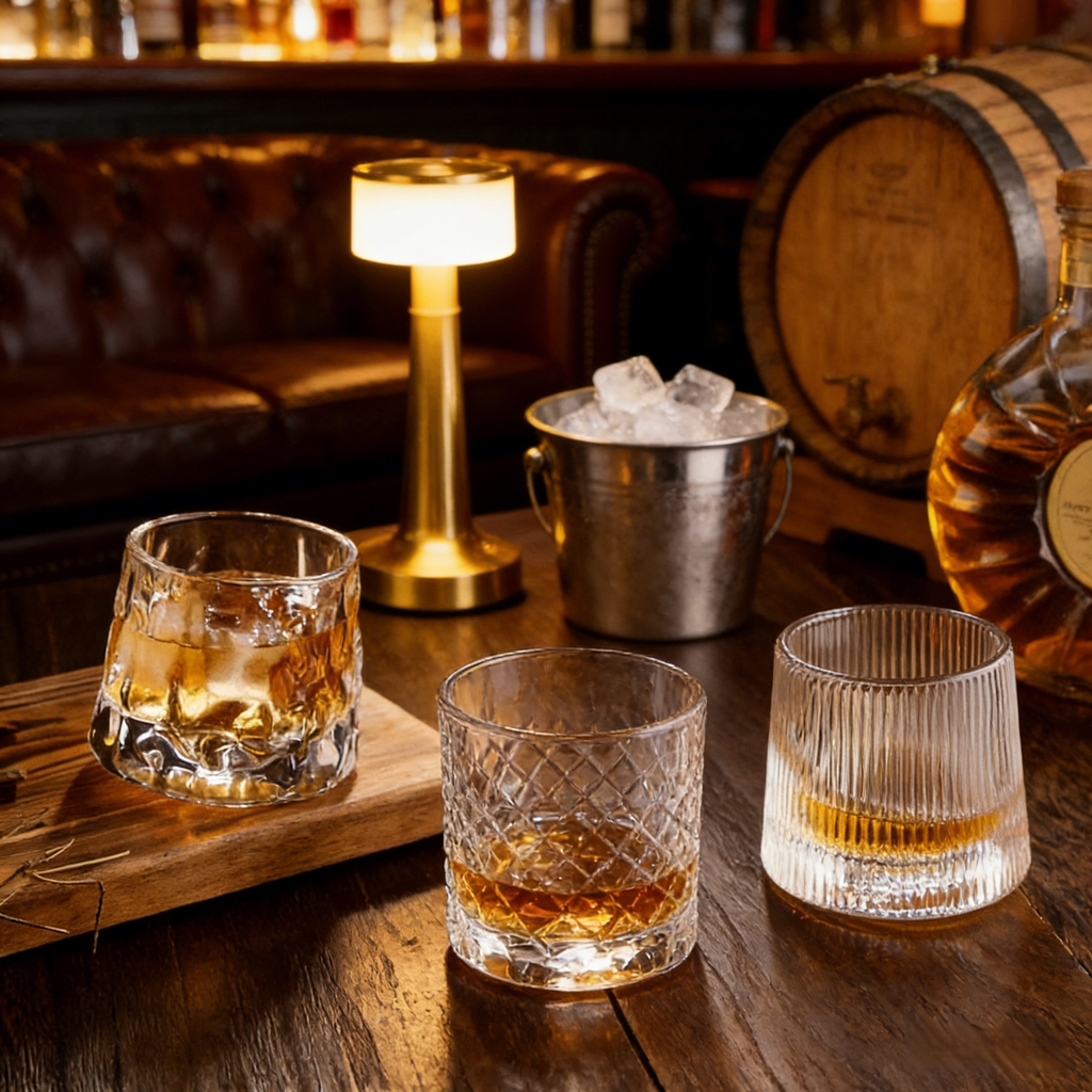 Drehendes Whiskyglas