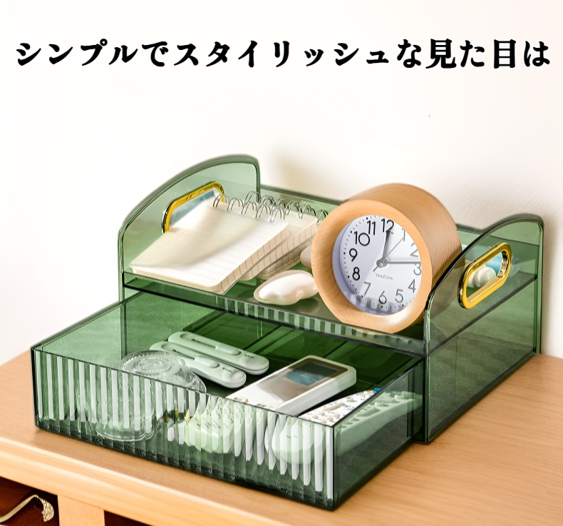 クリアなPET素材の収納ボックス詳細