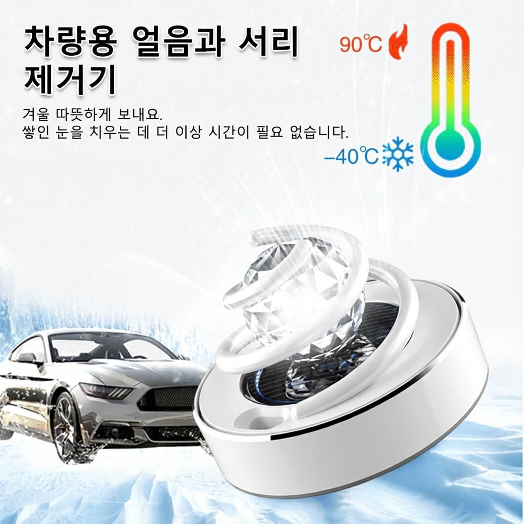 차량용 태양광 회전 제설 방향제 일체형