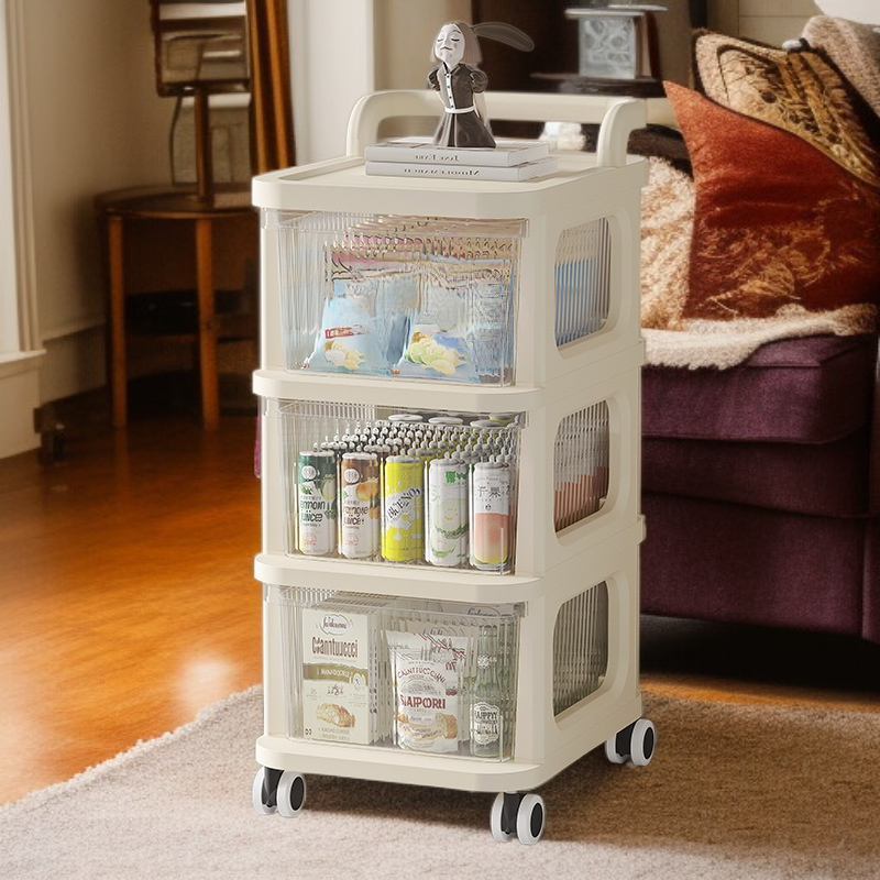 Estante de almacenamiento de cocina y baño de varias capas, carrito móvil