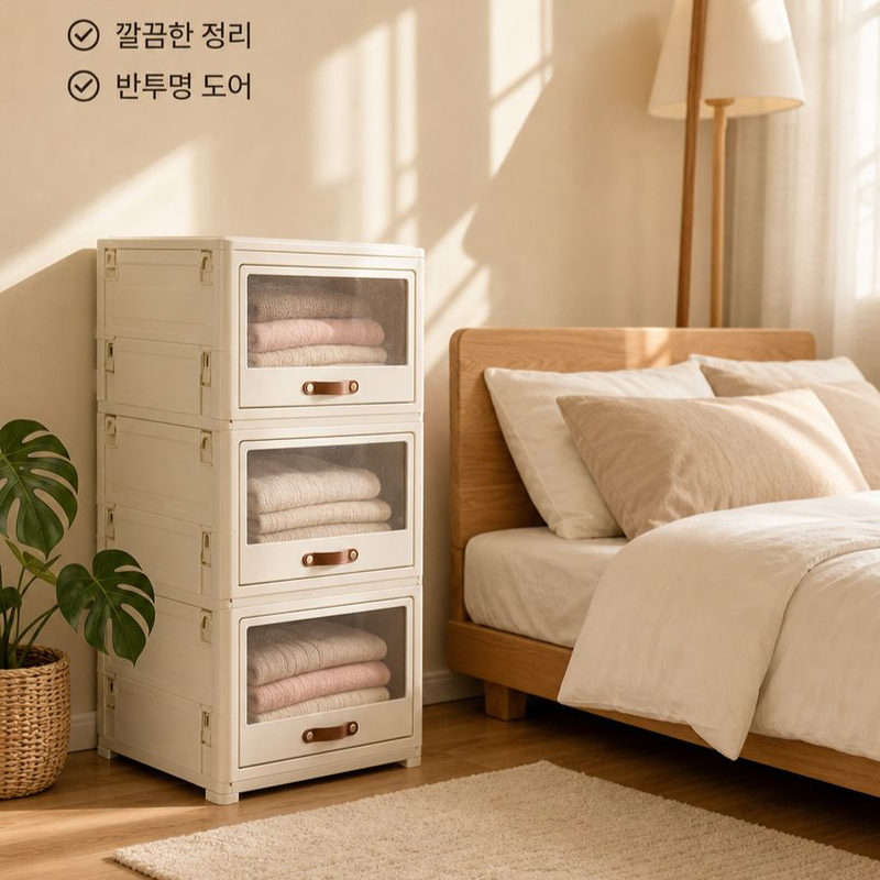 다기능 접이식 수납장 옷·장난감 보관 선반