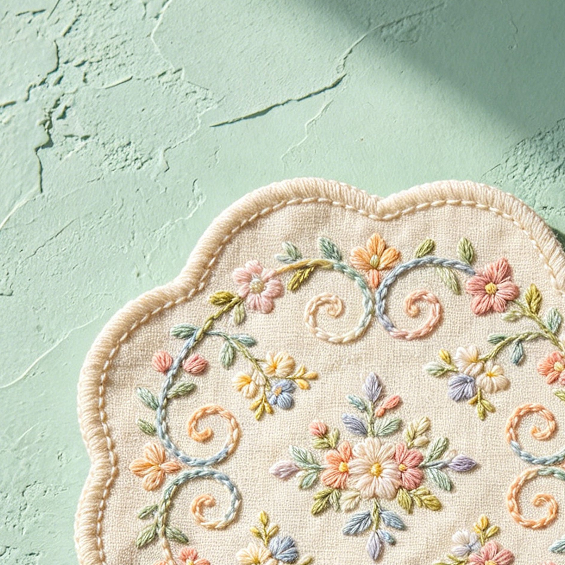 Embroidered Fabric Coasters (Set of 10)