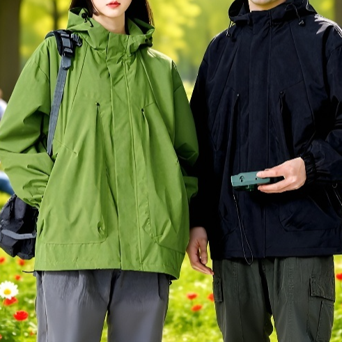 남성 아웃도어 등산 바람막이 루즈핏 트레이닝 아우터 후드 봄가을 카고 자켓