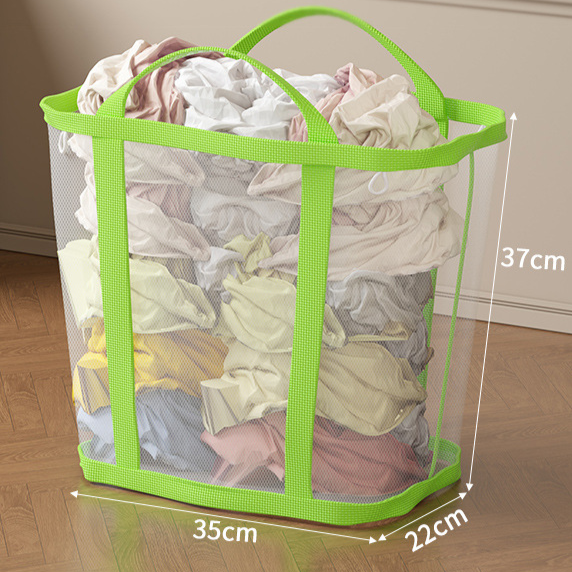 Large capacity foldable storage basket for dirty clothes